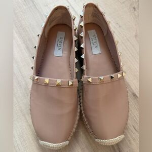 STEVEN Women's Beige Studded Espadrilles